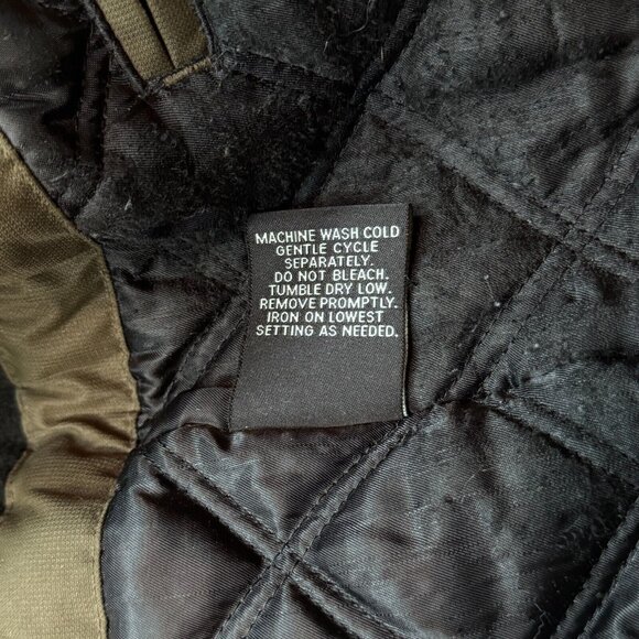 London Fog Mens Coat Green Insulated Winter Jacket Quilted Lining Pockets Medium - Picture 16 of 16